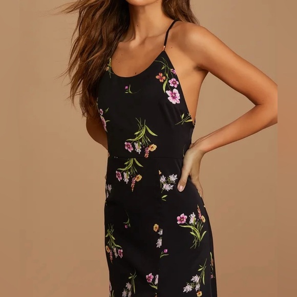 Lulus Blooming Vision Black Floral Dress - Picture 4 of 9